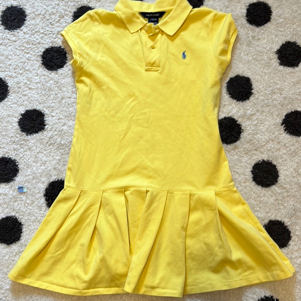 Yellow Ralph Lauren Girl’s Short Sleeve Polo Dress EUC size L (12/14)